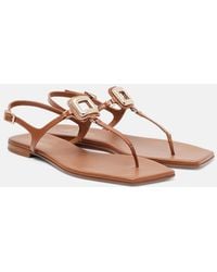 Roger Vivier - Viv' By The Sea Leather Thong Sandals - Lyst