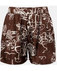Asceno - Zurich Printed Silk Twill Shorts - Lyst
