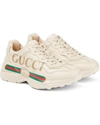 Gucci Sneakers Rhyton in pelle - Neutro