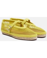 Alaïa - Fishnet Suede-Trimmed Espadrilles - Lyst