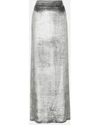 Brunello Cucinelli - High-Rise Velvet Maxi Skirt - Lyst