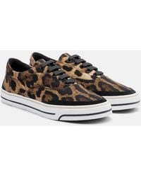 Dolce & Gabbana - Leopard-Print Canvas Sneakers - Lyst