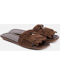 Hogan - H685 Fringed Suede Slides - Lyst