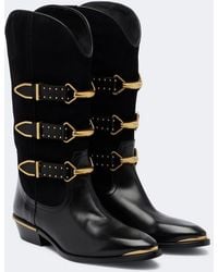 Isabel Marant - Mexia Leather And Suede Cowboy Boots - Lyst