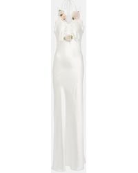 Rodarte - Robe De Mariee En Soie Et Dentelle A Appliques Floraux - Lyst