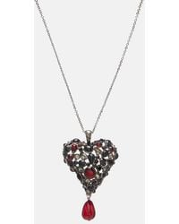 Saint Laurent - Embellished Pendant Necklace - Lyst