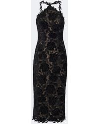 Carolina Herrera - Guipure Lace Halterneck Cocktail Dress - Lyst