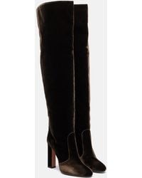 Aquazzura - Joplin 105 Velvet Knee-High Boots - Lyst