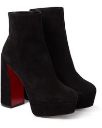 Christian Louboutin Movida 130 Suede Ankle Boots - Black
