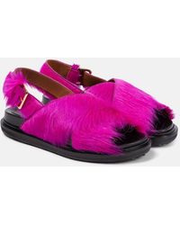 Marni - Fussbett Calf Hair Sandals - Lyst