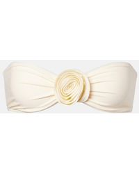 SAME - Rosette Floral-Applique Bandeau Bikini Top - Lyst