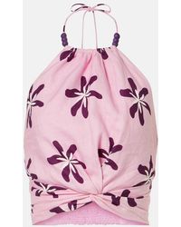 Cala De La Cruz - Cropped-Top Lodi Aus Leinen - Lyst