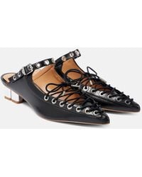 Ganni - Eco Leather Heeled Mules - Lyst