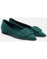Manolo Blahnik - Maysale Suede Ballet Flats - Lyst
