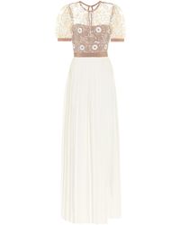 Self-Portrait Verzierte Robe aus Spitze und Chiffon - Mehrfarbig