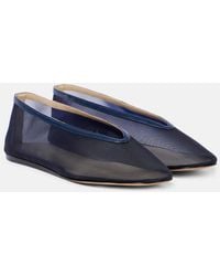 Le Monde Beryl - Luna Leather-Trimmed Mesh Ballet Flats - Lyst