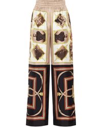 Burberry Printed Silk Pants - Brown