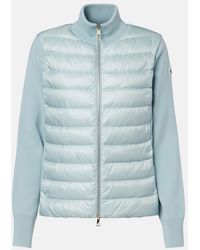 Moncler - Down-Paneled Virgin Wool Cardigan - Lyst