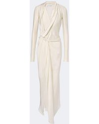 Victoria Beckham - Lea Draped Jersey Midi Dress - Lyst