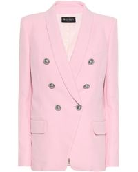 Balmain Blazer cruzado de crepé - Rosa