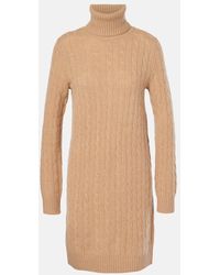 Polo Ralph Lauren - Cable-Knit Wool And Cashmere Midi Dress - Lyst