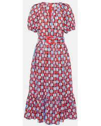 Diane von Furstenberg - Lindy Printed Cotton-Blend Midi Dress - Lyst