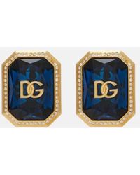 Dolce & Gabbana - Dg Embellished Clip-On Earrings - Lyst