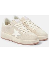 Golden Goose - Ball Star 2 Leather-Trimmed Suede Sneakers - Lyst