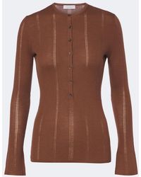 Gabriela Hearst - Olea Pointelle Wool Henley Shirt - Lyst