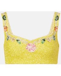 Clio Peppiatt - Marina Embellished Crop Top - Lyst