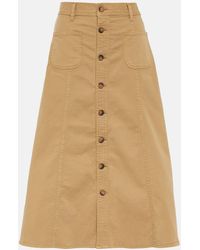 Polo Ralph Lauren - A-line Cotton Twill Midi Skirt - Lyst