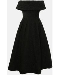 Rebecca Vallance - Bridal Helene Off-Shoulder Brocade Midi Dress - Lyst