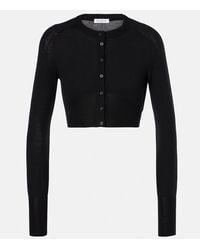 Alaïa - Cropped Wool-Blend Cardigan - Lyst
