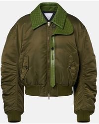 Bottega Veneta - Intrecciato Leather-Trimmed Bomber Jacket - Lyst