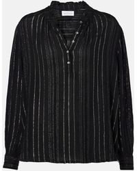 Velvet - Striped Lame Blouse - Lyst