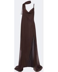 Blumarine - Scarf-Detail Draped Gown - Lyst