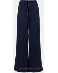 Gucci - Weite Hose Gg Aus Satin - Lyst