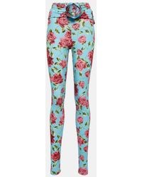 Magda Butrym - Floral-Applique Printed Leggings - Lyst