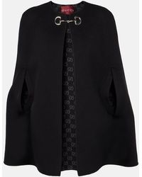 Gucci - Capa De Lana Y Seda Con Horsebit - Lyst