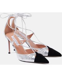 Aquazzura - Gabi 85 Leather Slingback Pumps - Lyst