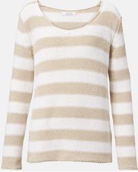 Max Mara - Palazzi Striped Linen And Cotton Sweater - Lyst