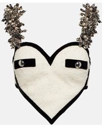Area - Heart Embellished Boucle Crop Top - Lyst