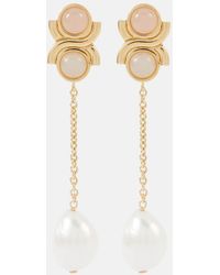 Chloé - Pendientes largos con perlas sinteticas - Lyst