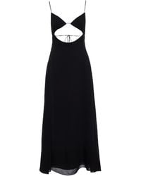 Saint Laurent Bikini Top Cut-out Jersey Midi Dress - Black