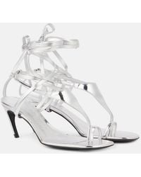 The Attico - Nova 65 Metallic Leather Thong Sandals - Lyst