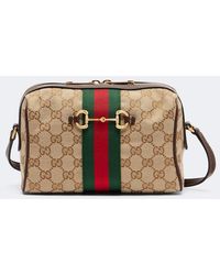 Gucci - Horsebit Small Gg Canvas Camera Bag - Lyst