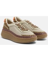 Chloé - Baskets Compensees Nama A Finitions En Cuir Et Daim - Lyst