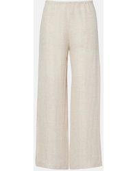 Leset - Stella Sequined Linen-Blend Wide-Leg Pants - Lyst