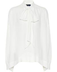 Polo Ralph Lauren Schluppenbluse aus Seide - Weiß