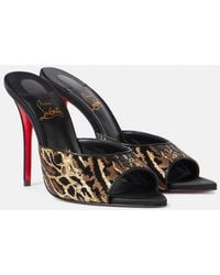 Christian Louboutin - Miss Z 100 Sequined Satin Mules - Lyst